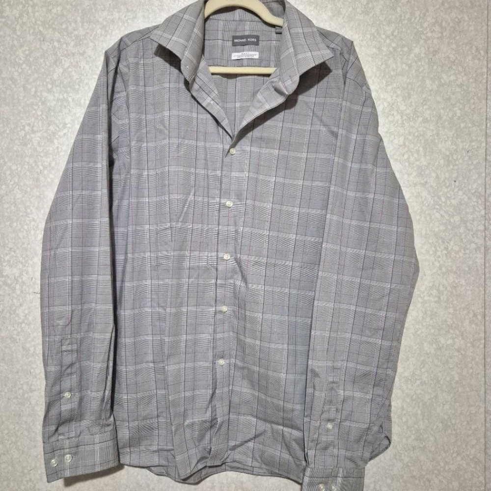 Michael Kors Checkered Shirt In Gray And White..Size:Xl